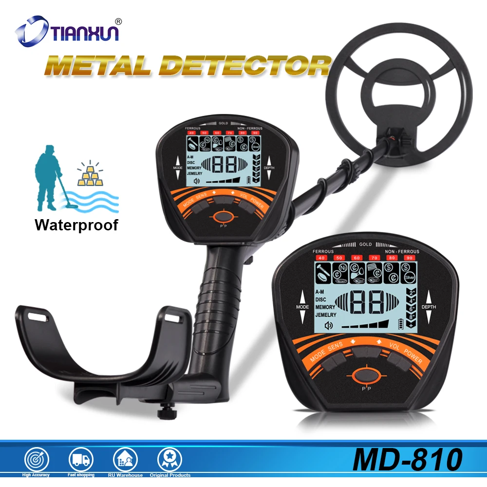 

Professional Metal Detector MD-810 Treasure Finder Handheld Gold Digger Circuit Metales Sensitivity Adjustable